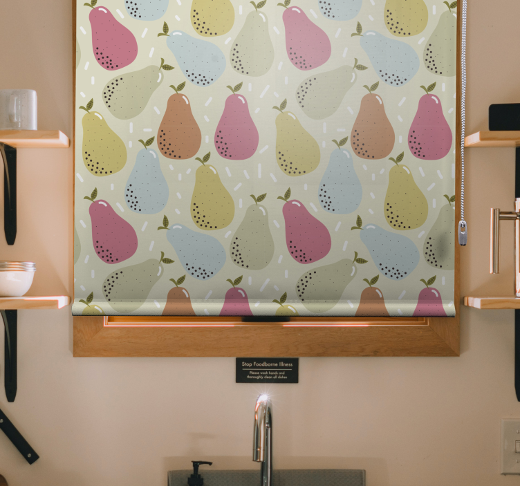 Patterned Pear Illustration fruit roller blind - TenStickers