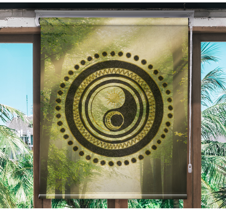 Peaceful zen sign forest Master bedroom blind - TenStickers