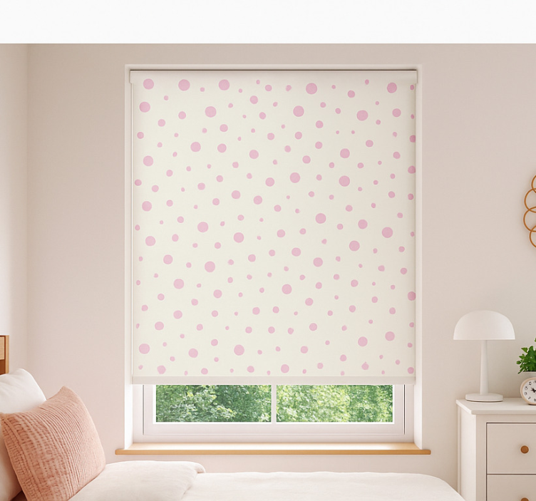 Pink elegant dots teenage roller blind - TenStickers