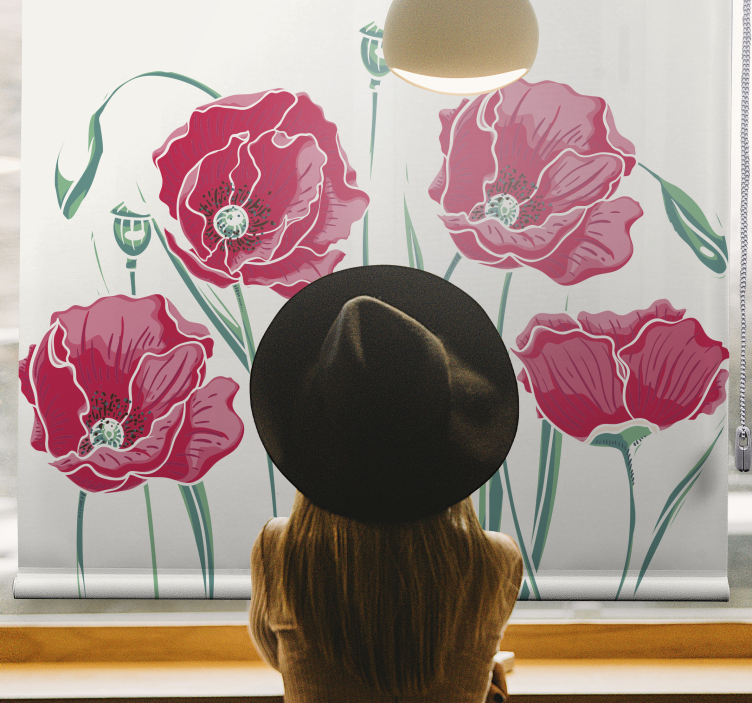 Poppy Blossom Grace flower roller blind - TenStickers