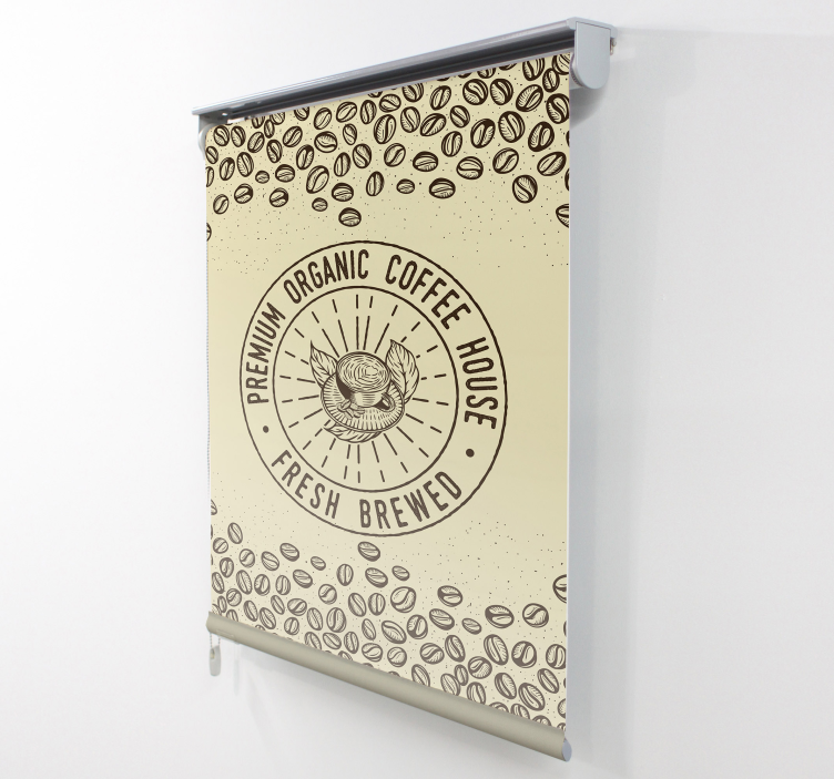 Premium Organic Coffee House roller blind for kitchen window - TenStickers
