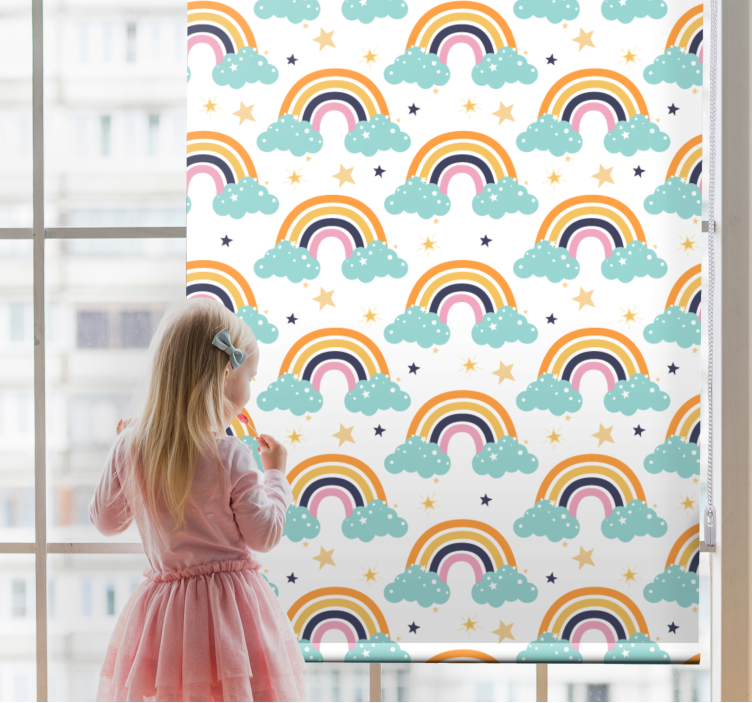 Rainbows and clouds kids roller blind - TenStickers