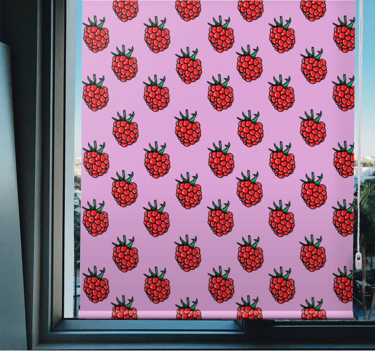 Raspberry Pattern fruit roller blind - TenStickers