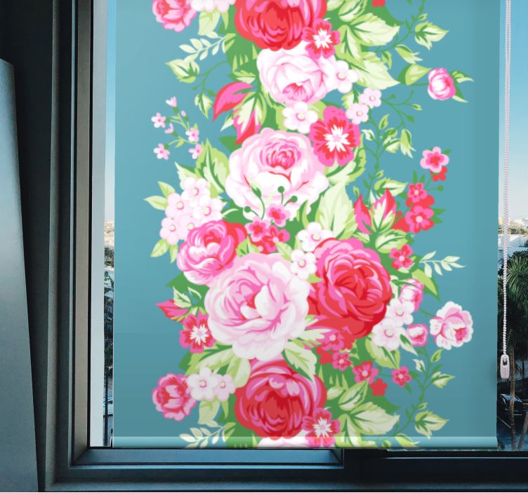 Roses and Blossoms floral roller blind - TenStickers