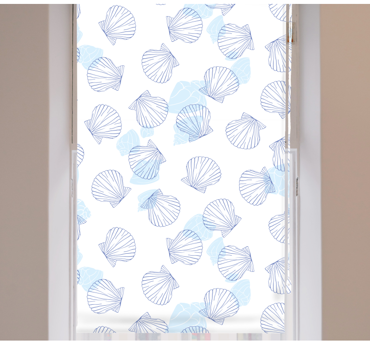 Blue seashell pattern animal roller blind - TenStickers