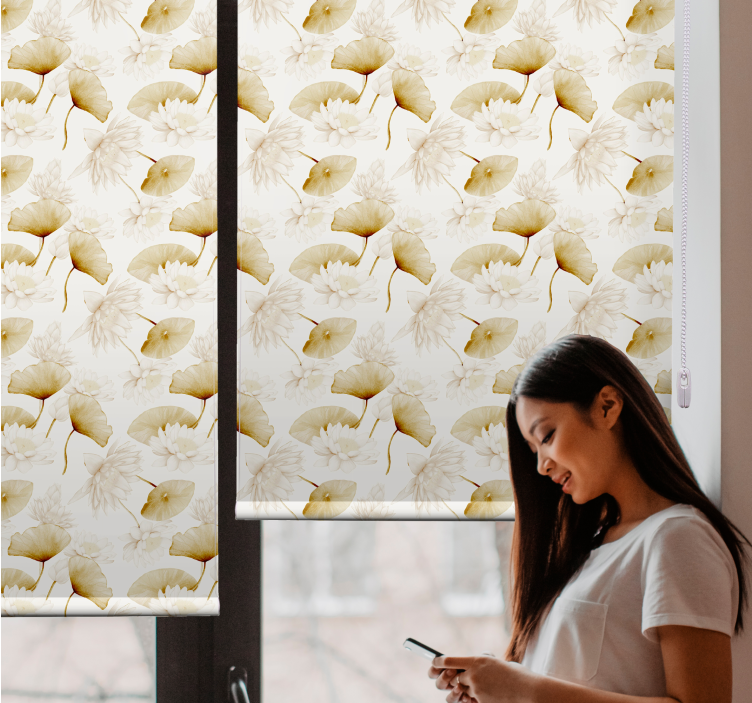 Serene water lilies flower roller blind - TenStickers