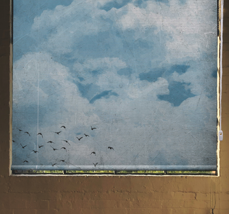 Sky with Birds clouds roller blind - TenStickers