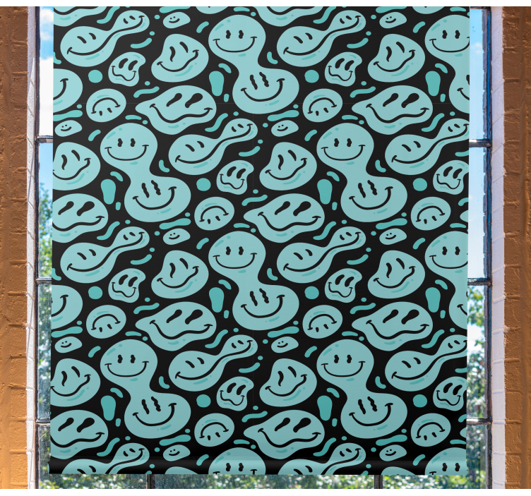 Smiling Blob Patterns fun roller blind - TenStickers