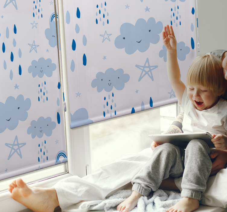 Smiling Cloud Patterns clouds roller blind - TenStickers