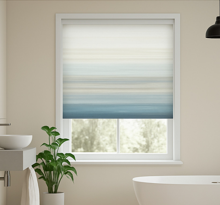 Soft blue gradient bathroom window blind - TenStickers