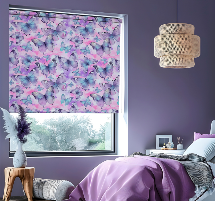 Splash style Butterflies roller blind - TenStickers
