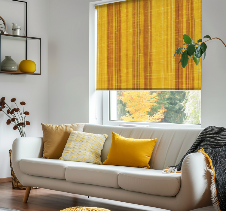 Stripy sunflower shades yellowroller blind - TenStickers