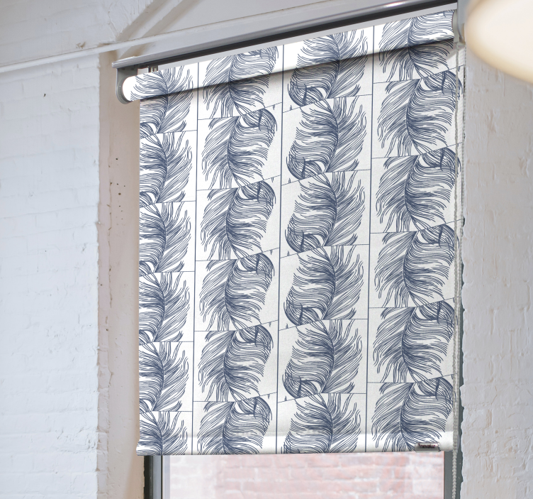 Stylised beige leaves flower roller blind - TenStickers