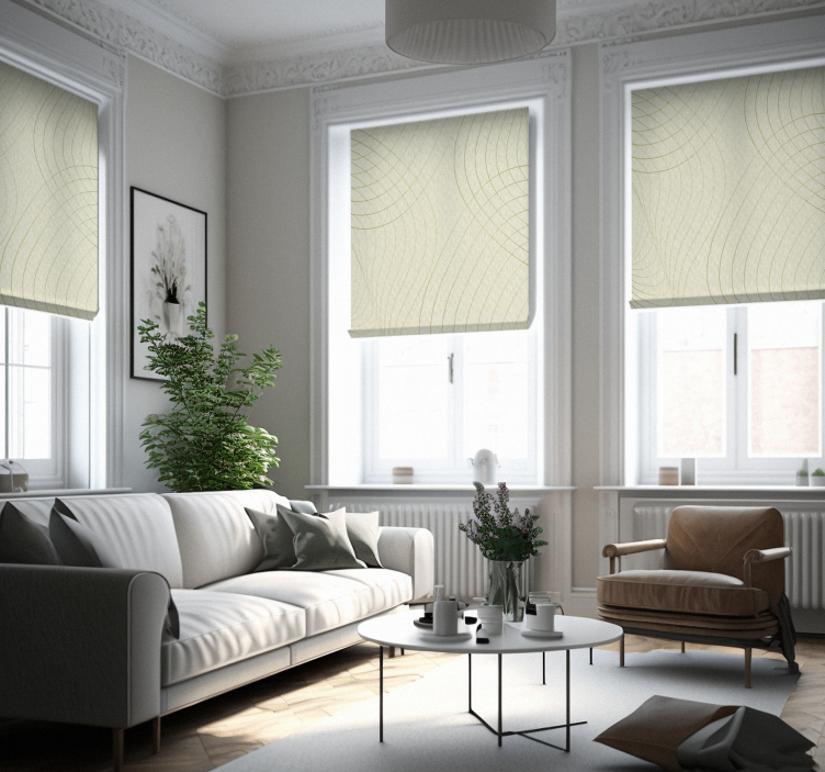Subtle wave patterns roller blind for living room - TenStickers