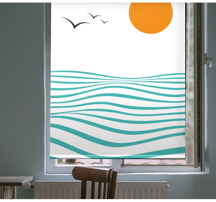 SUNSET WITH WAVES modern roller blind - TenStickers