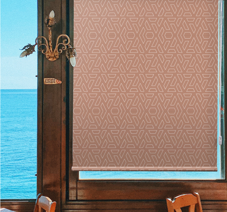 Terracotta rectangular pattern roller blind - TenStickers