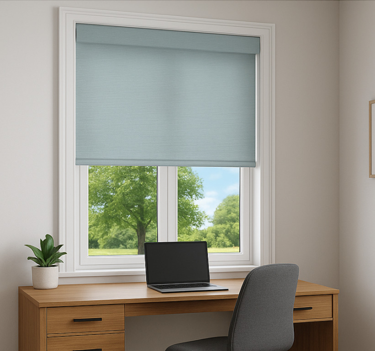 Trendy blue office window roller blind - TenStickers