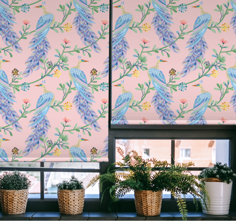 Tropical Bird Design flower roller blind - TenStickers