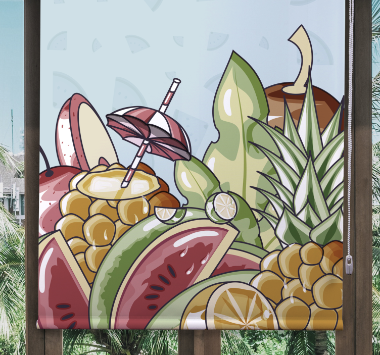 Tropical Fruit Delight vegetable roller blind - TenStickers