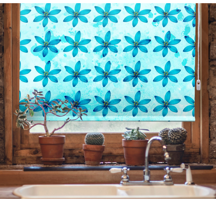 Turquoise flowers Flowers and plant blind - TenStickers