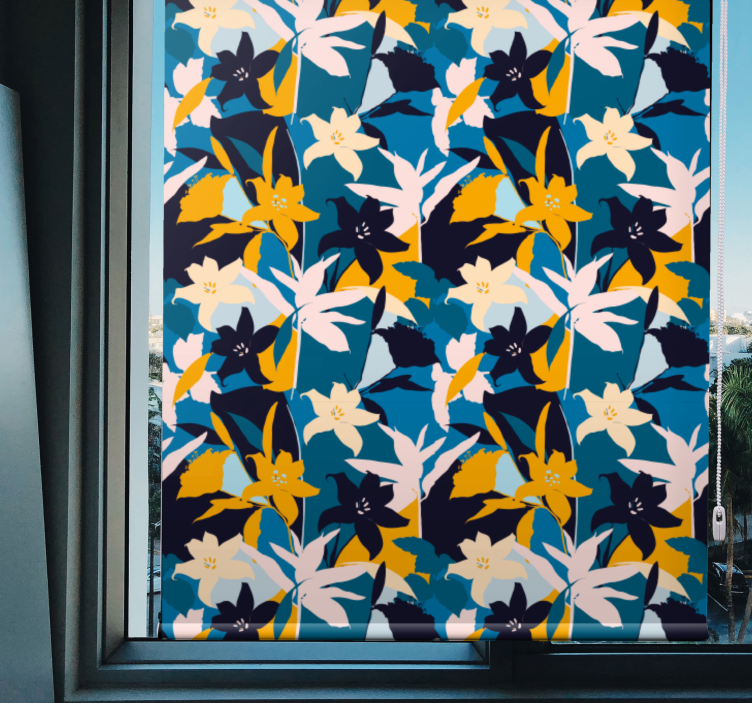 Vibrant spring harmony flower roller blind - TenStickers