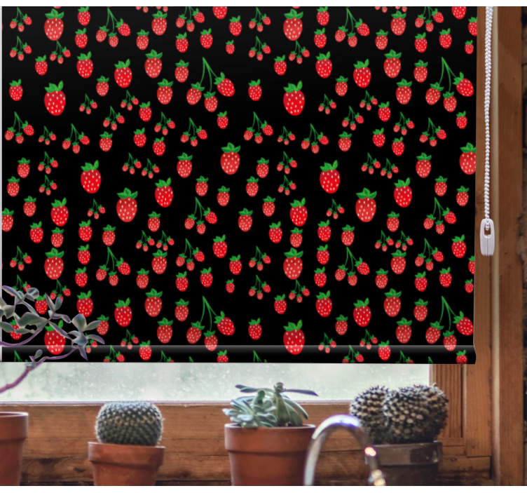 Vibrant Strawberry Patterns fruit roller blind - TenStickers