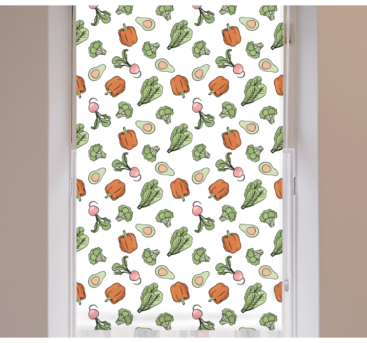 Vibrant vegetable medley roller blind for kitchen window - TenStickers