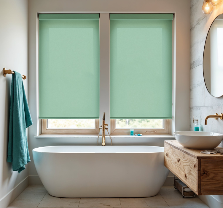 Water green bathroom window blind - TenStickers