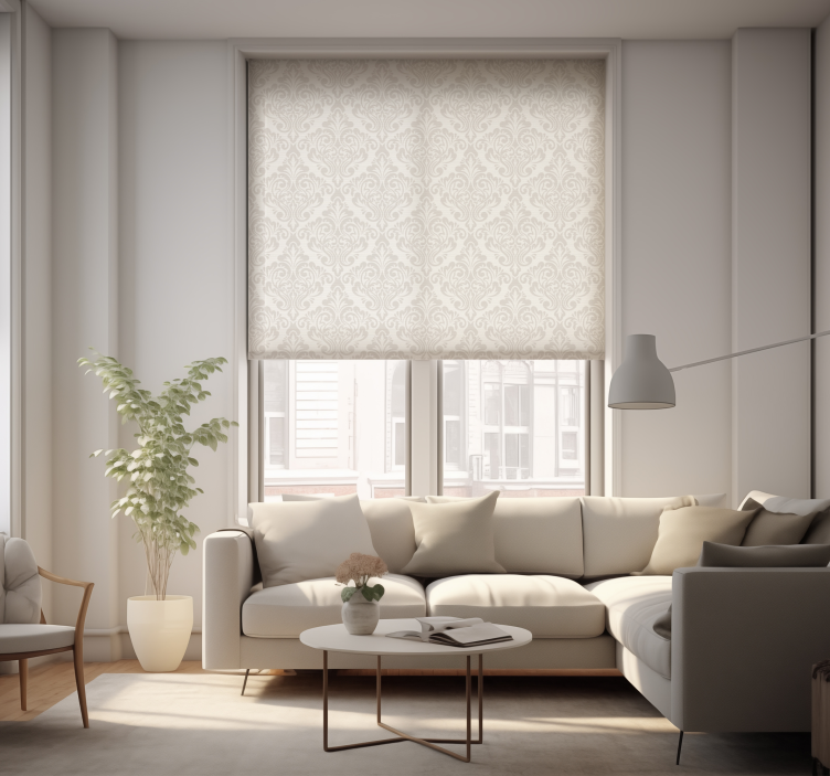 White Damask Design Living room blind - TenStickers