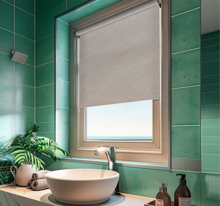 White linen imitation bathroom window blind - TenStickers