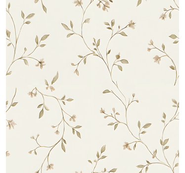 White background with flowers roller blind for living room - TenStickers