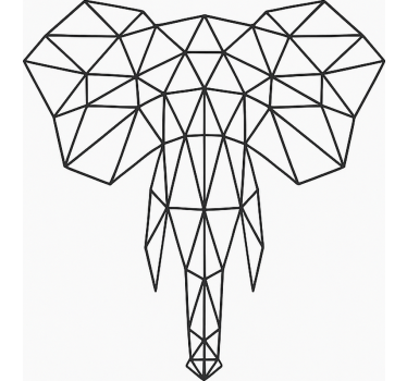 Modern geometric elephant teenage roller blind - TenStickers