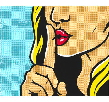 Pop art girl shushing teenage roller blind - TenStickers