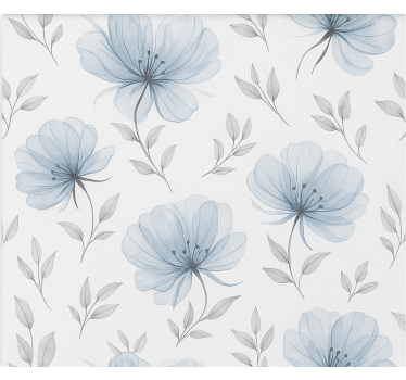 Blue elegant flowers teenage roller blind - TenStickers