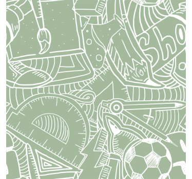 Teenage roller blind green school chalk design - TenStickers