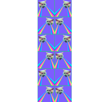 Teenage roller blind vaporwave laser cat design - TenStickers