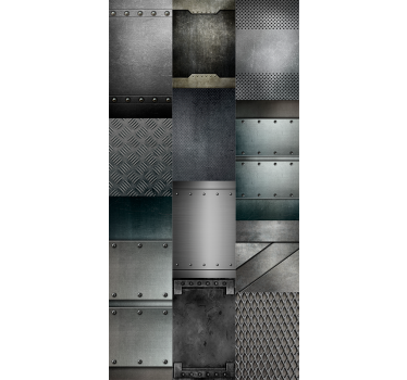 Teenage roller blind metal black blocks design - TenStickers