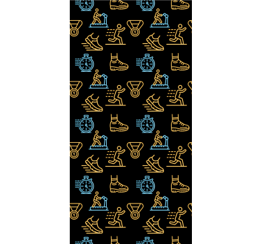 Teenage roller blind with neon vector icons on black - TenStickers