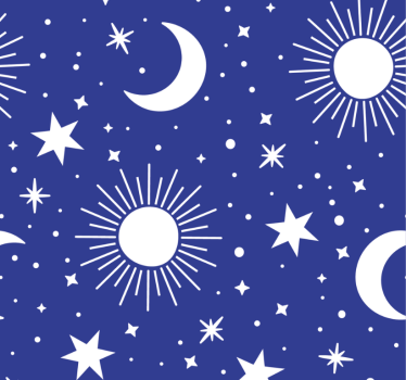 Teenage roller blind white stars and moons blue background - TenStickers