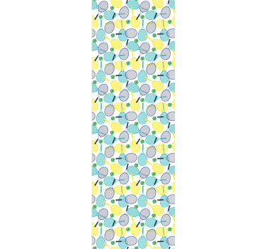 Teenage roller blind colorful racket patterns - TenStickers