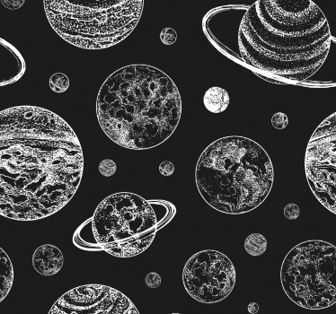 Teenage roller blind black and white space - TenStickers