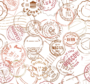 Teenage roller blind with retro stamps design - TenStickers