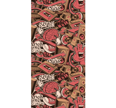 Teenage roller blind red graffiti design - TenStickers
