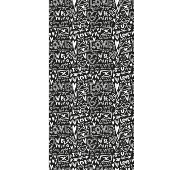 Teenage roller blind love heart graffiti design - TenStickers