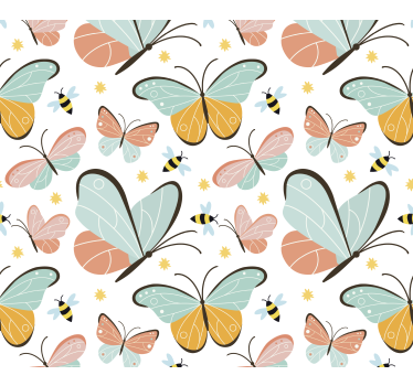 Teenage roller blind butterflies and bees - TenStickers