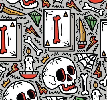 Teenage roller blind skull graffiti design - TenStickers
