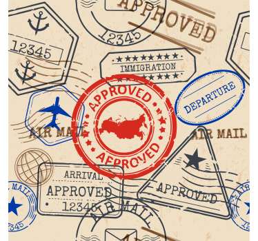 Teenage roller blind travel stamps design - TenStickers