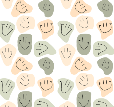 Teenage roller blind with simple neutral smiley faces - TenStickers