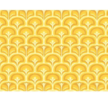 Yellow roller blind with retro 70s yellow shapes - TenStickers