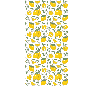 Yellow roller blind with lemon and cream flowers - TenStickers